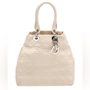 Christian Dior Beige Lady Dior Tote Bag